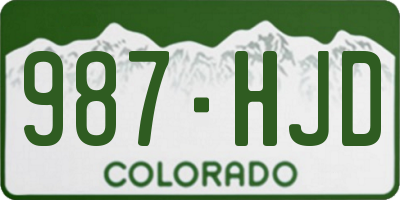 CO license plate 987HJD