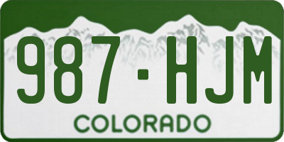 CO license plate 987HJM