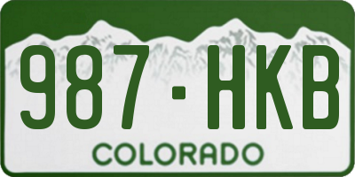 CO license plate 987HKB
