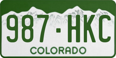 CO license plate 987HKC
