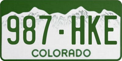 CO license plate 987HKE