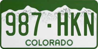 CO license plate 987HKN