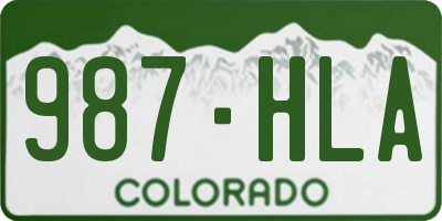 CO license plate 987HLA