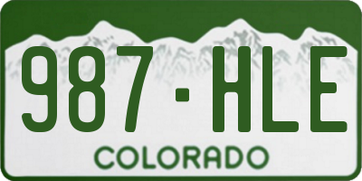 CO license plate 987HLE