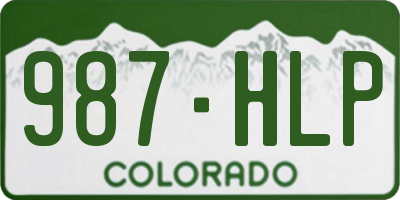 CO license plate 987HLP