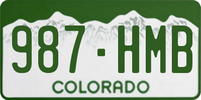 CO license plate 987HMB