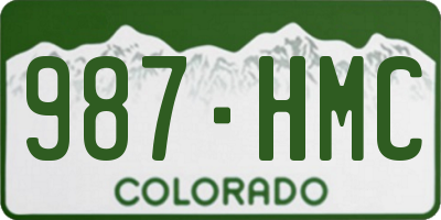 CO license plate 987HMC