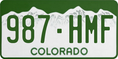 CO license plate 987HMF