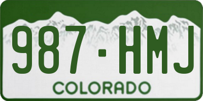 CO license plate 987HMJ