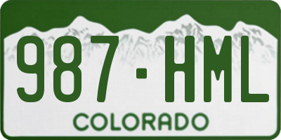 CO license plate 987HML