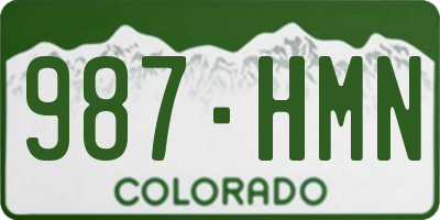 CO license plate 987HMN