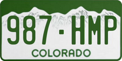 CO license plate 987HMP