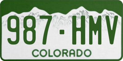 CO license plate 987HMV
