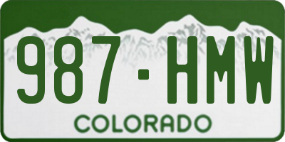 CO license plate 987HMW