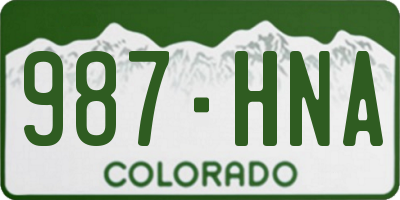 CO license plate 987HNA