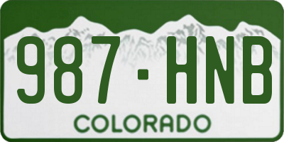 CO license plate 987HNB