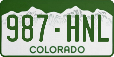 CO license plate 987HNL