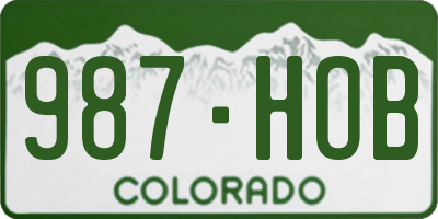 CO license plate 987HOB
