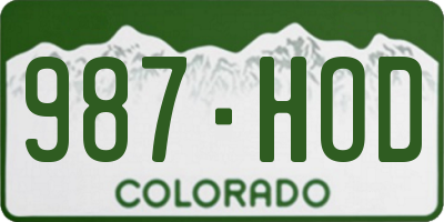 CO license plate 987HOD