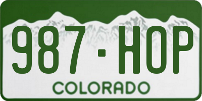 CO license plate 987HOP