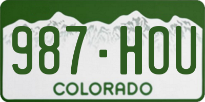 CO license plate 987HOU