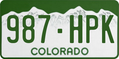 CO license plate 987HPK