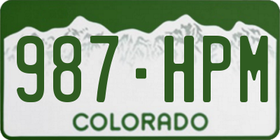 CO license plate 987HPM