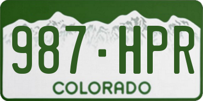 CO license plate 987HPR