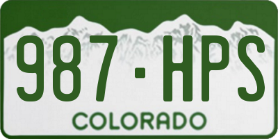 CO license plate 987HPS