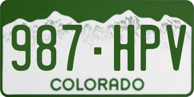 CO license plate 987HPV