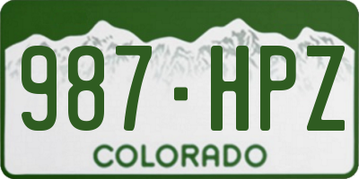 CO license plate 987HPZ