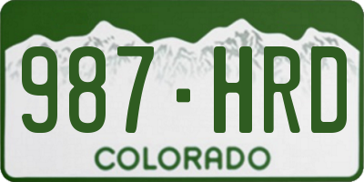 CO license plate 987HRD