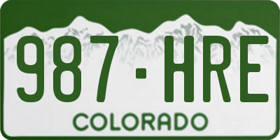 CO license plate 987HRE