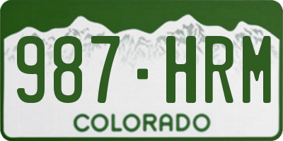 CO license plate 987HRM