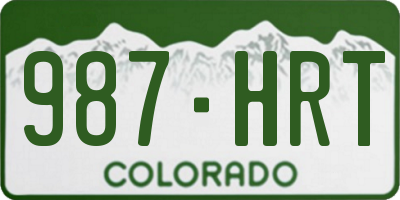CO license plate 987HRT