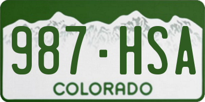 CO license plate 987HSA