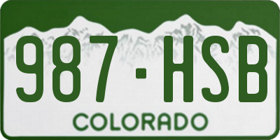 CO license plate 987HSB