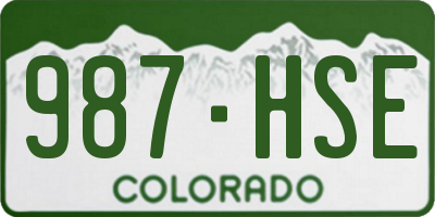 CO license plate 987HSE