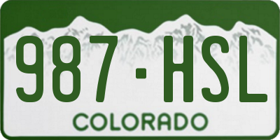 CO license plate 987HSL