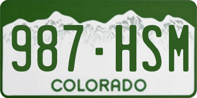 CO license plate 987HSM