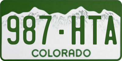 CO license plate 987HTA