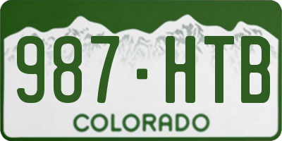 CO license plate 987HTB