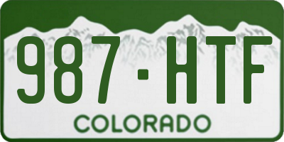 CO license plate 987HTF
