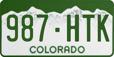 CO license plate 987HTK