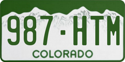 CO license plate 987HTM