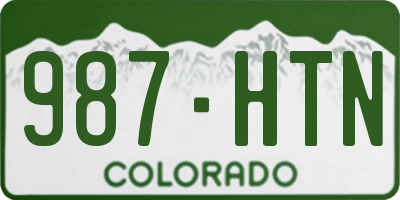 CO license plate 987HTN