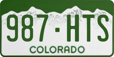 CO license plate 987HTS