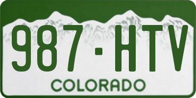 CO license plate 987HTV