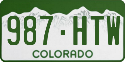 CO license plate 987HTW