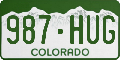 CO license plate 987HUG